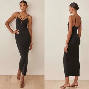 Reformation Lainey Knit Maxi Dress Black Size XS